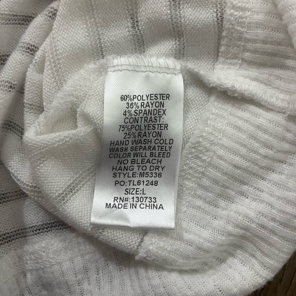 UMGEE USA White Oversized Knit Top Shirt Textured Semi Sheer Beach Tunic Large‎ - Picture 8 of 8